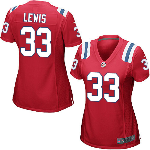 Women's Nike New England Patriots #33 Dion Lewis Game Red Alternate NFL Jersey