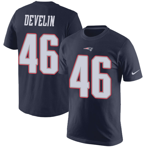 NFL Nike New England Patriots #46 James Develin Navy Blue Rush Pride Name & Number T-Shirt