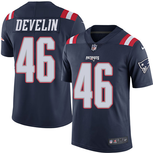 Men's Nike New England Patriots #46 James Develin Limited Navy Blue Rush Vapor Untouchable NFL Jersey