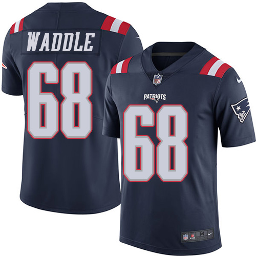 Youth Nike New England Patriots #68 LaAdrian Waddle Limited Navy Blue Rush Vapor Untouchable NFL Jersey