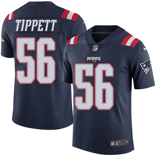 Men's Nike New England Patriots #56 Andre Tippett Limited Navy Blue Rush Vapor Untouchable NFL Jersey