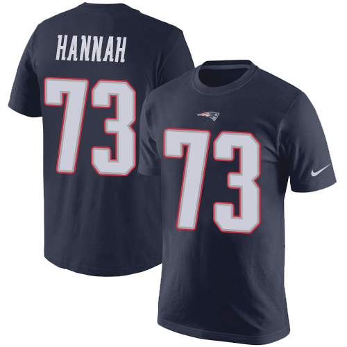 NFL Nike New England Patriots #73 John Hannah Navy Blue Rush Pride Name & Number T-Shirt