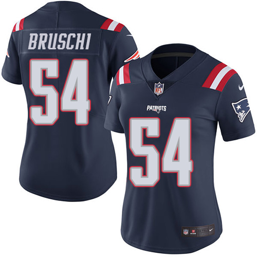 Women's Nike New England Patriots #54 Tedy Bruschi Limited Navy Blue Rush Vapor Untouchable NFL Jersey