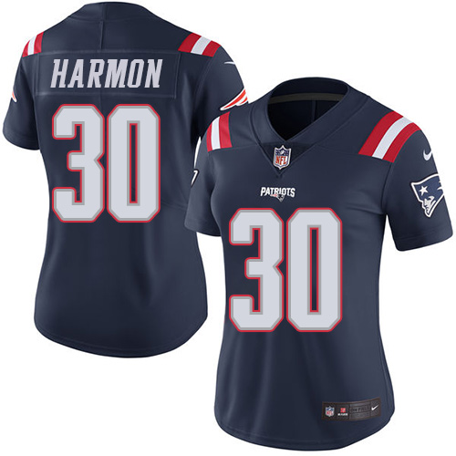 Women's Nike New England Patriots #30 Duron Harmon Limited Navy Blue Rush Vapor Untouchable NFL Jersey