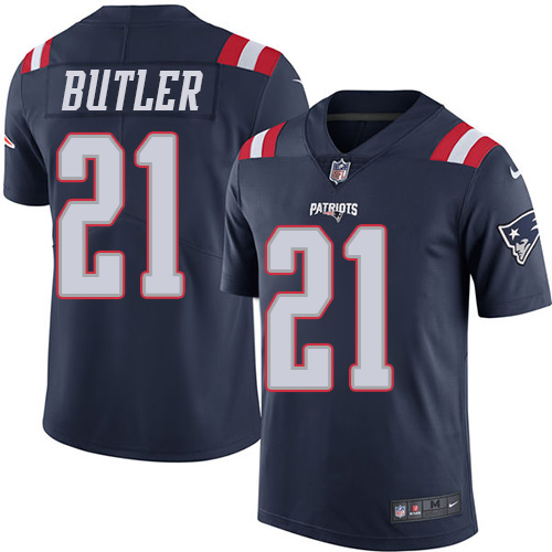 Youth Nike New England Patriots #21 Malcolm Butler Limited Navy Blue Rush Vapor Untouchable NFL Jersey