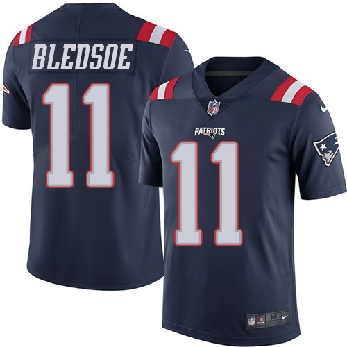 Men's Nike New England Patriots #11 Drew Bledsoe Limited Navy Blue Rush Vapor Untouchable NFL Jersey