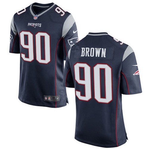 Men's Nike New England Patriots #90 Malcom Brown Game Navy Blue Team Color NFL Jersey