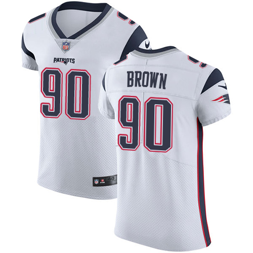 Men's Nike New England Patriots #90 Malcom Brown White Vapor Untouchable Elite Player NFL Jersey