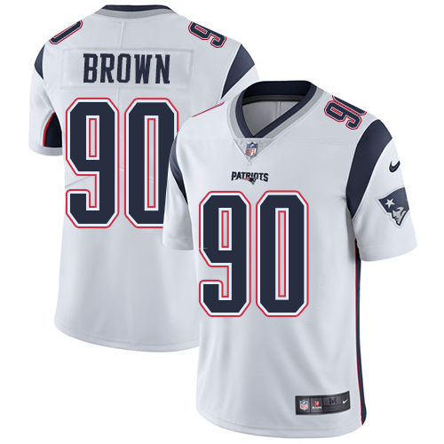 Men's Nike New England Patriots #90 Malcom Brown White Vapor Untouchable Limited Player NFL Jersey