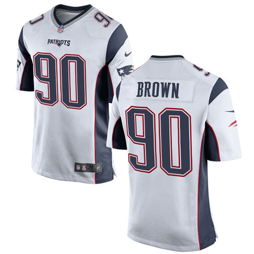 Men's Nike New England Patriots #90 Malcom Brown Game White NFL Jersey
