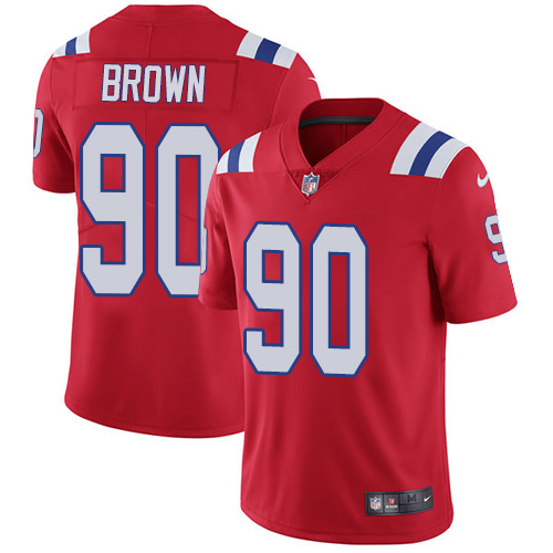 Men's Nike New England Patriots #90 Malcom Brown Red Alternate Vapor Untouchable Limited Player NFL Jersey