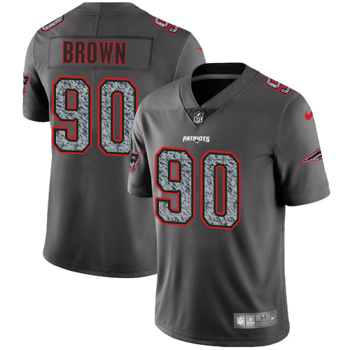 Men's Nike New England Patriots #90 Malcom Brown Gray Static Vapor Untouchable Limited NFL Jersey