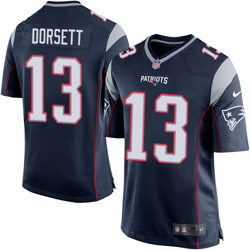 Men's Nike New England Patriots #13 Phillip Dorsett Game Navy Blue Team Color NFL Jersey