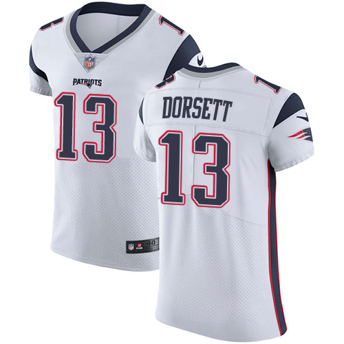 Men's Nike New England Patriots #13 Phillip Dorsett White Vapor Untouchable Elite Player NFL Jersey