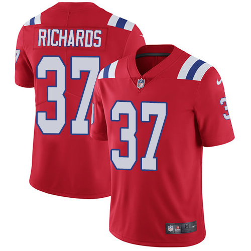 Men's Nike New England Patriots #37 Jordan Richards Red Alternate Vapor Untouchable Limited Player NFL Jersey
