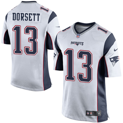 Men's Nike New England Patriots #13 Phillip Dorsett Game White NFL Jersey