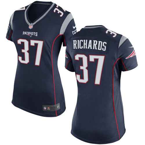 Women's Nike New England Patriots #37 Jordan Richards Game Navy Blue Team Color NFL Jersey