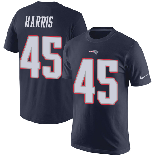 NFL Nike New England Patriots #45 David Harris Navy Blue Rush Pride Name & Number T-Shirt