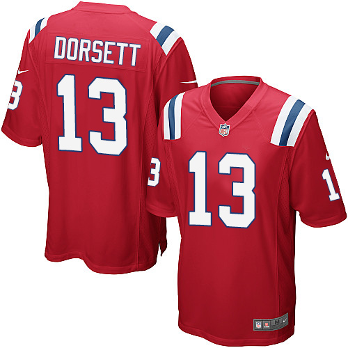 Men's Nike New England Patriots #13 Phillip Dorsett Game Red Alternate NFL Jersey