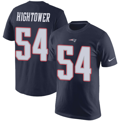 NFL Nike New England Patriots #54 Dont'a Hightower Navy Blue Rush Pride Name & Number T-Shirt