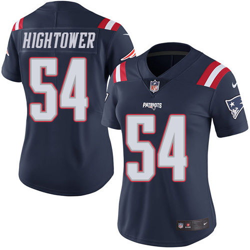 Women's Nike New England Patriots #54 Dont'a Hightower Limited Navy Blue Rush Vapor Untouchable NFL Jersey