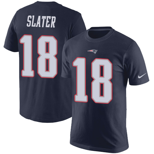 NFL Nike New England Patriots #18 Matthew Slater Navy Blue Rush Pride Name & Number T-Shirt
