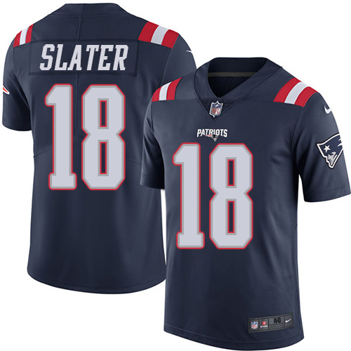 Men's Nike New England Patriots #18 Matthew Slater Limited Navy Blue Rush Vapor Untouchable NFL Jersey