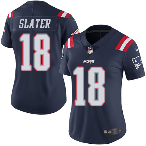 Women's Nike New England Patriots #18 Matthew Slater Limited Navy Blue Rush Vapor Untouchable NFL Jersey