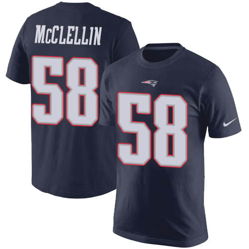 NFL Nike New England Patriots #58 Shea McClellin Navy Blue Rush Pride Name & Number T-Shirt