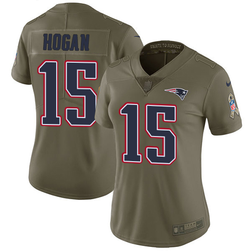 Women's Nike New England Patriots #15 Chris Hogan Limited Olive 2017 Salute to Service NFL Jersey