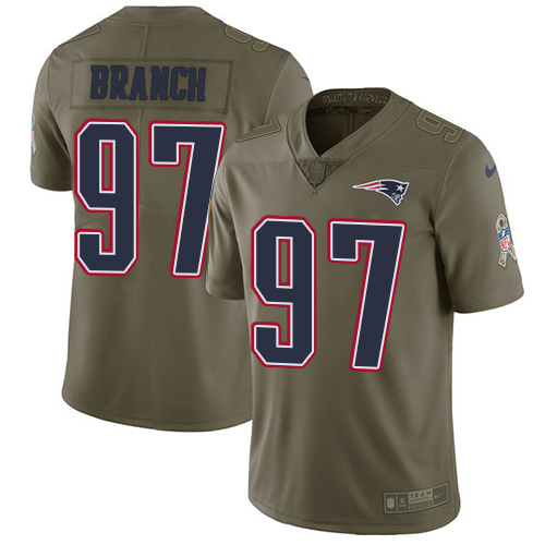 Men's Nike New England Patriots #97 Alan Branch Limited Olive 2017 Salute to Service NFL Jersey