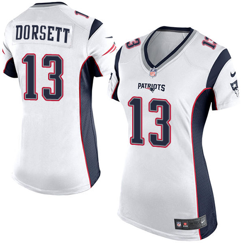 Women's Nike New England Patriots #13 Phillip Dorsett Game White NFL Jersey
