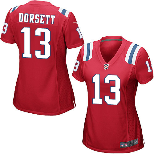 Women's Nike New England Patriots #13 Phillip Dorsett Game Red Alternate NFL Jersey