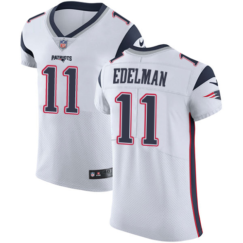Men's Nike New England Patriots #11 Julian Edelman White Vapor Untouchable Elite Player NFL Jersey