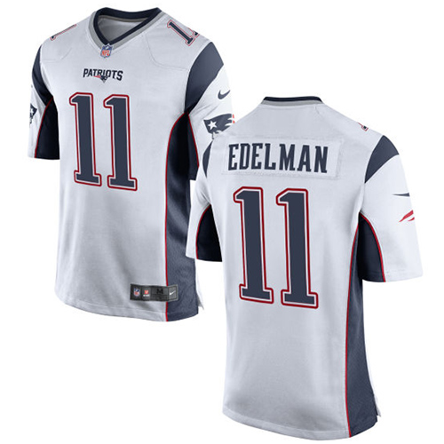 Men's Nike New England Patriots #11 Julian Edelman Game White NFL Jersey