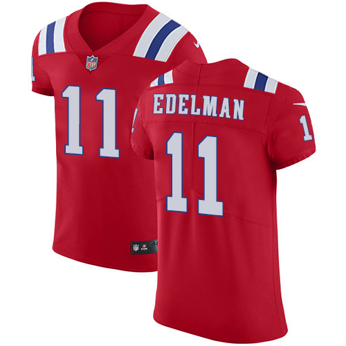 Men's Nike New England Patriots #11 Julian Edelman Red Alternate Vapor Untouchable Elite Player NFL Jersey