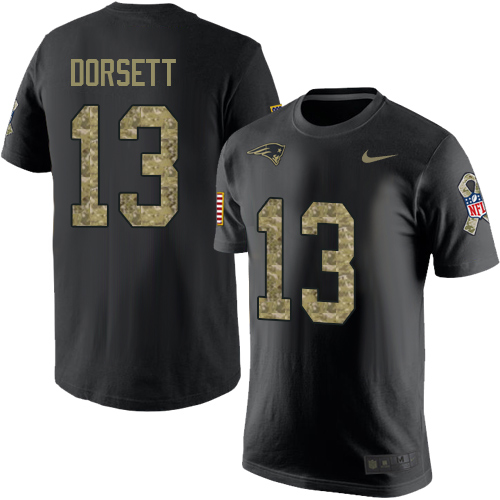 NFL Nike New England Patriots #13 Phillip Dorsett Black Camo Salute to Service T-Shirt