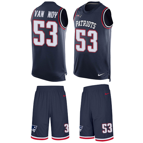 Men's Nike New England Patriots #53 Kyle Van Noy Limited Navy Blue Tank Top Suit NFL Jersey