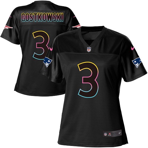 Women's Nike New England Patriots #3 Stephen Gostkowski Game Black Fashion NFL Jersey