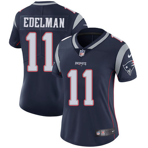 Women's Nike New England Patriots #11 Julian Edelman Navy Blue Team Color Vapor Untouchable Limited Player NFL Jersey