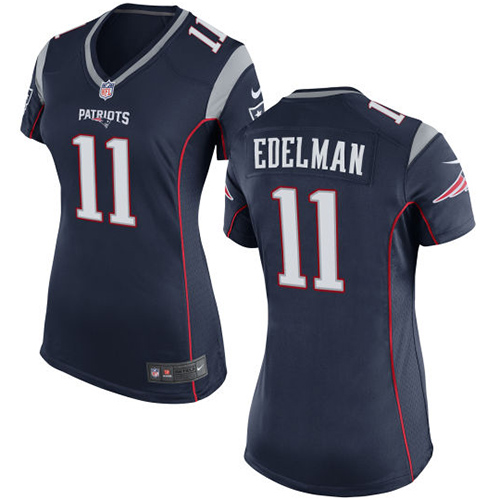 Women's Nike New England Patriots #11 Julian Edelman Game Navy Blue Team Color NFL Jersey
