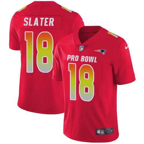 Men's Nike New England Patriots #18 Matthew Slater Limited Red 2018 Pro Bowl NFL Jersey