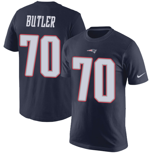 NFL Nike New England Patriots #70 Adam Butler Navy Blue Rush Pride Name & Number T-Shirt