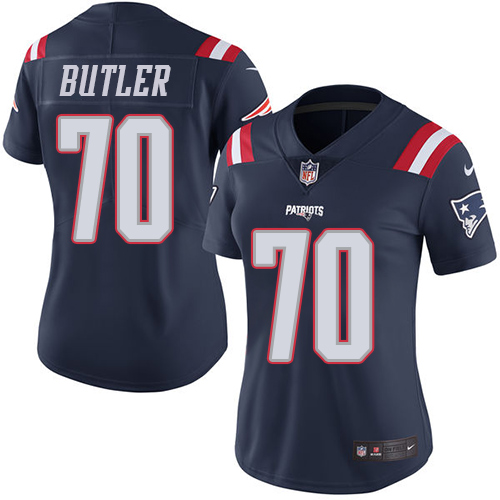 Women's Nike New England Patriots #70 Adam Butler Limited Navy Blue Rush Vapor Untouchable NFL Jersey