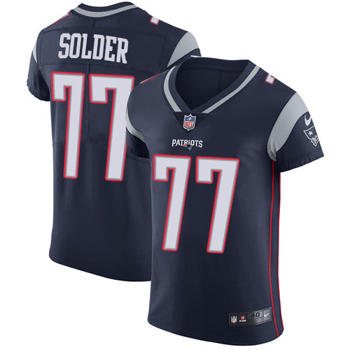 Men's Nike New England Patriots #77 Nate Solder Navy Blue Team Color Vapor Untouchable Elite Player NFL Jersey