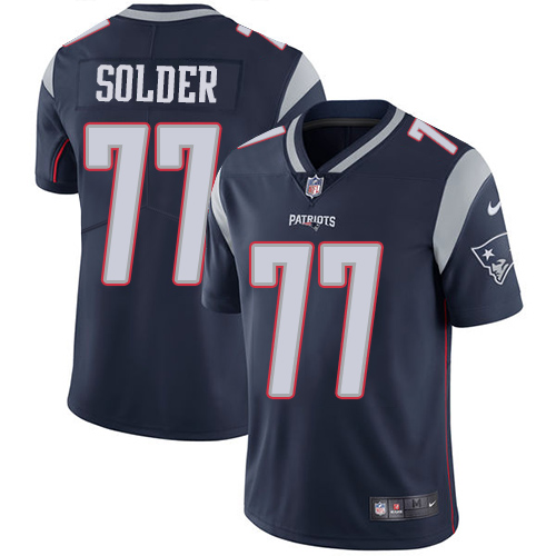 Men's Nike New England Patriots #77 Nate Solder Navy Blue Team Color Vapor Untouchable Limited Player NFL Jersey