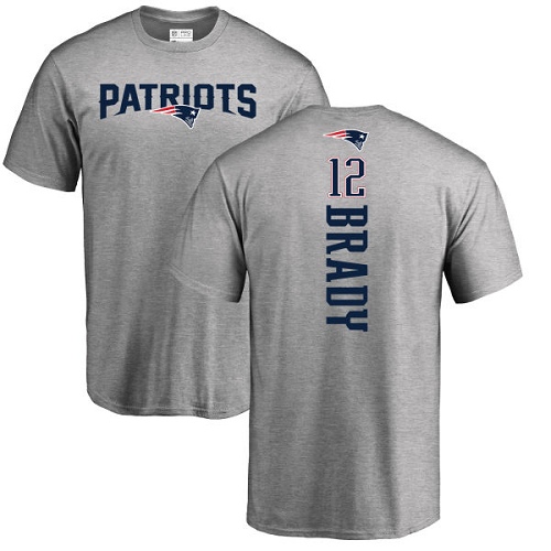 NFL Nike New England Patriots #12 Tom Brady Ash Backer T-Shirt