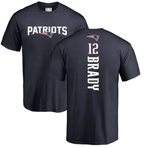 NFL Nike New England Patriots #12 Tom Brady Navy Blue Backer T-Shirt