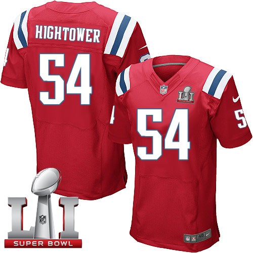 Men's Nike New England Patriots #54 Dont'a Hightower Elite Red Alternate Super Bowl LI 51 NFL Jersey