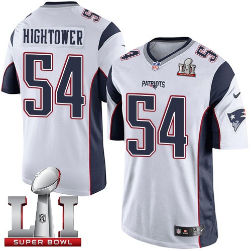 Youth Nike New England Patriots #54 Dont'a Hightower Elite White Super Bowl LI 51 NFL Jersey